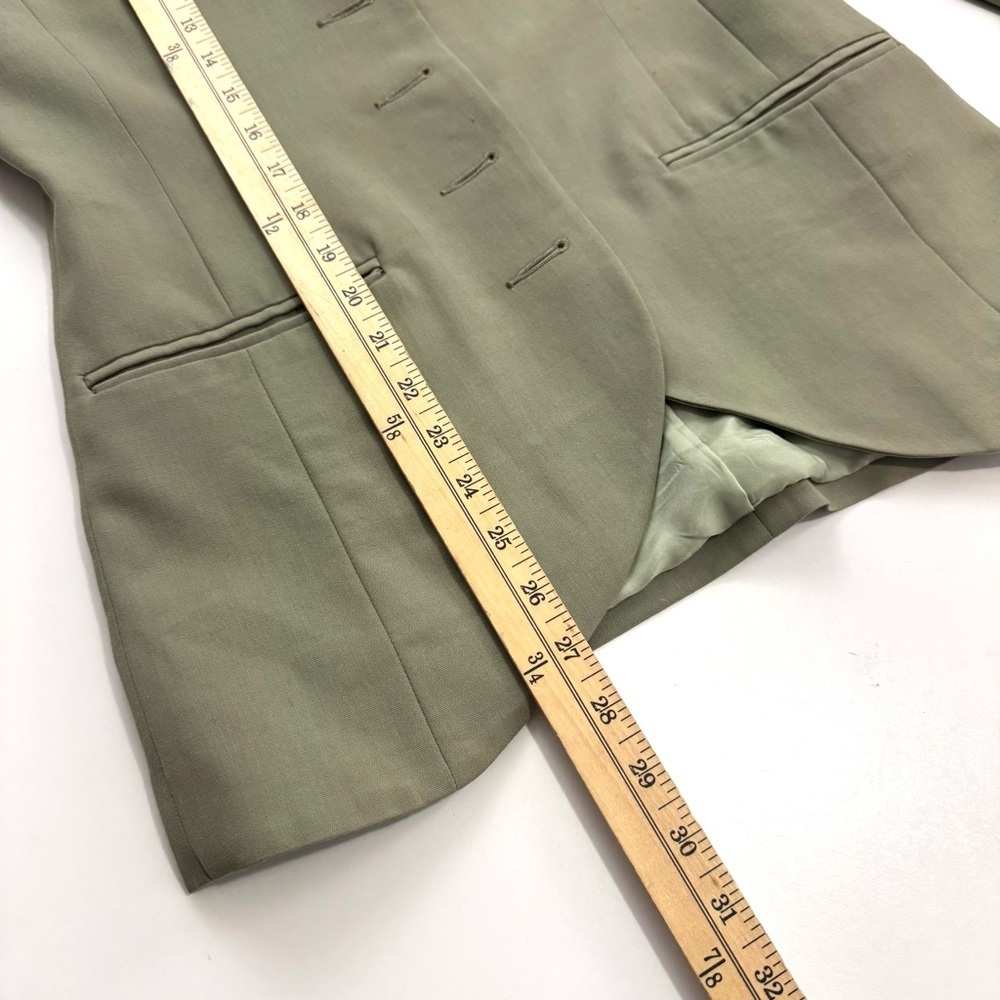 Vintage Algon Quins Womens Sz M Green Wool Blend Button Up Blazer Jacket Chinese - Picture 11 of 13